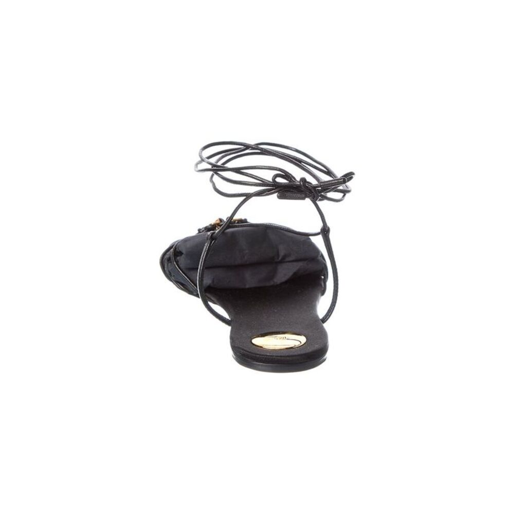 Saint Laurent Babylone Leather Sandal, Black - Picture 3 of 5